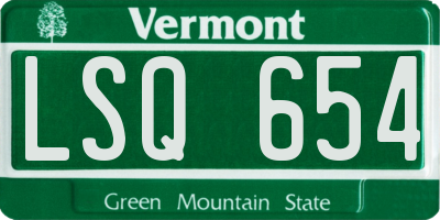 VT license plate LSQ654