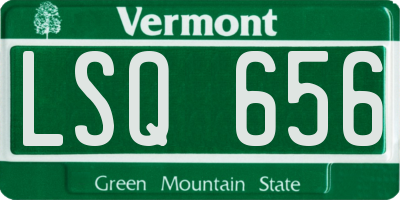 VT license plate LSQ656