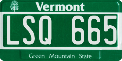 VT license plate LSQ665