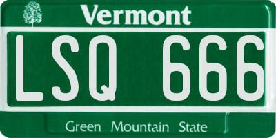 VT license plate LSQ666
