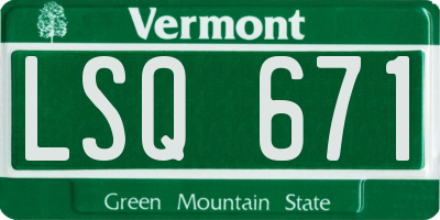 VT license plate LSQ671