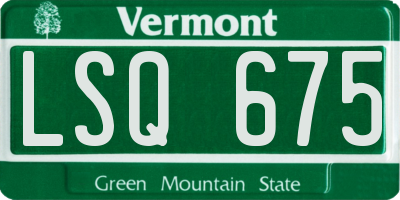 VT license plate LSQ675