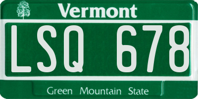 VT license plate LSQ678