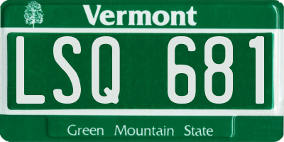VT license plate LSQ681
