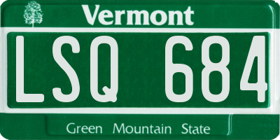 VT license plate LSQ684