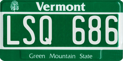 VT license plate LSQ686