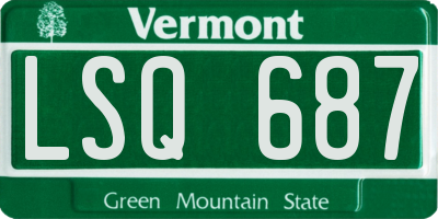 VT license plate LSQ687