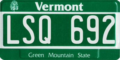VT license plate LSQ692