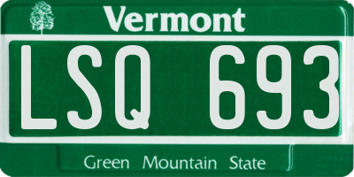 VT license plate LSQ693