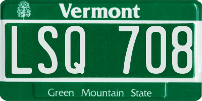 VT license plate LSQ708