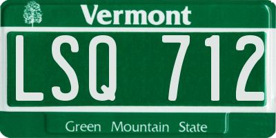 VT license plate LSQ712