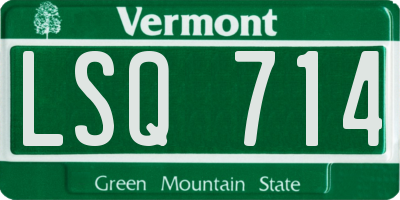VT license plate LSQ714