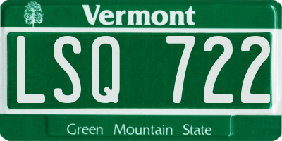 VT license plate LSQ722