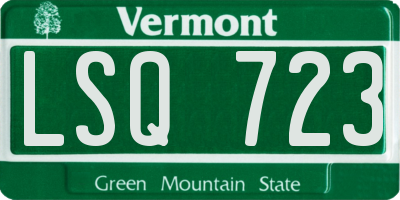 VT license plate LSQ723