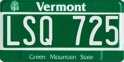 VT license plate LSQ725