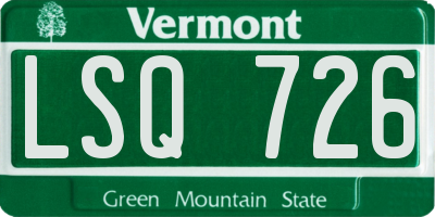 VT license plate LSQ726