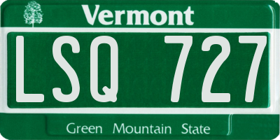 VT license plate LSQ727