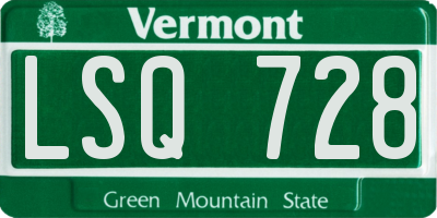 VT license plate LSQ728