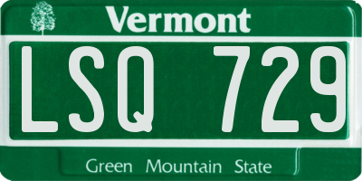 VT license plate LSQ729
