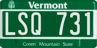 VT license plate LSQ731