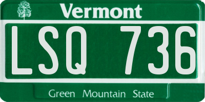 VT license plate LSQ736