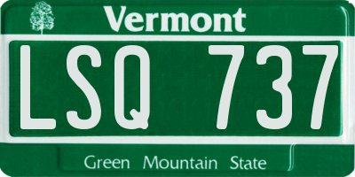 VT license plate LSQ737