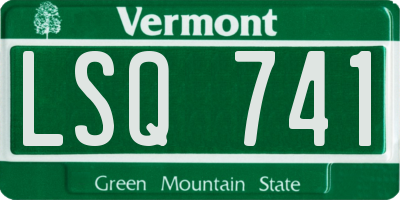 VT license plate LSQ741