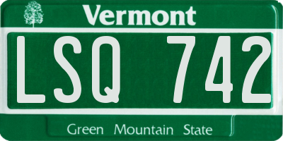 VT license plate LSQ742