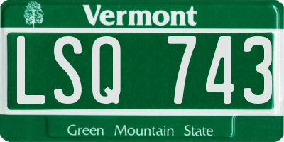 VT license plate LSQ743