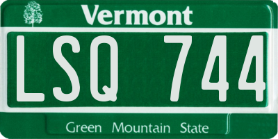 VT license plate LSQ744