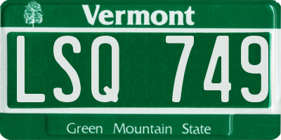 VT license plate LSQ749