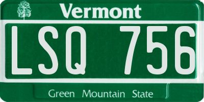VT license plate LSQ756
