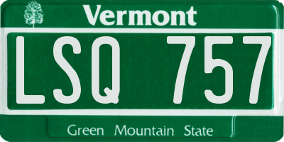 VT license plate LSQ757