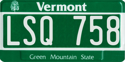 VT license plate LSQ758