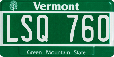 VT license plate LSQ760