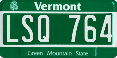 VT license plate LSQ764