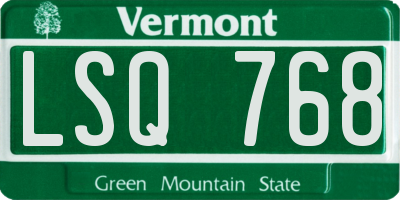 VT license plate LSQ768