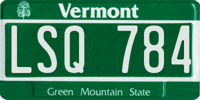 VT license plate LSQ784