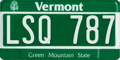 VT license plate LSQ787