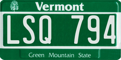 VT license plate LSQ794