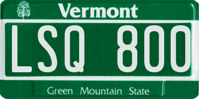 VT license plate LSQ800