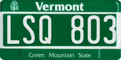 VT license plate LSQ803