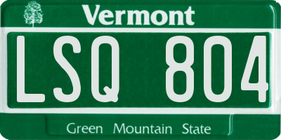 VT license plate LSQ804