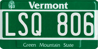 VT license plate LSQ806