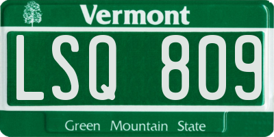 VT license plate LSQ809