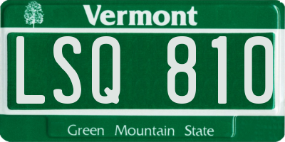 VT license plate LSQ810