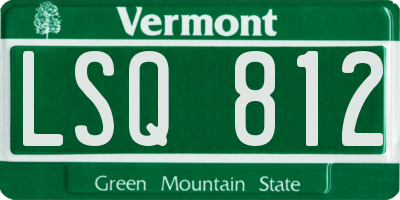 VT license plate LSQ812