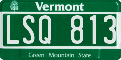 VT license plate LSQ813