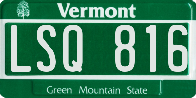 VT license plate LSQ816