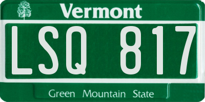 VT license plate LSQ817